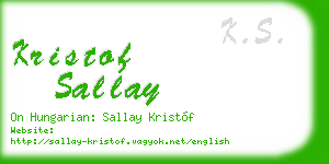kristof sallay business card